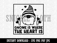 Gnome is Where the Heart is Pun Valentine's Day Clipart Digital Download SVG PNG JPG PDF Cut Files