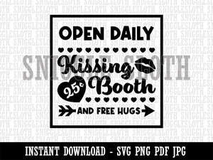Valentine's Day Kissing Booth and Free Hugs Clipart Digital Download SVG PNG JPG PDF Cut Files