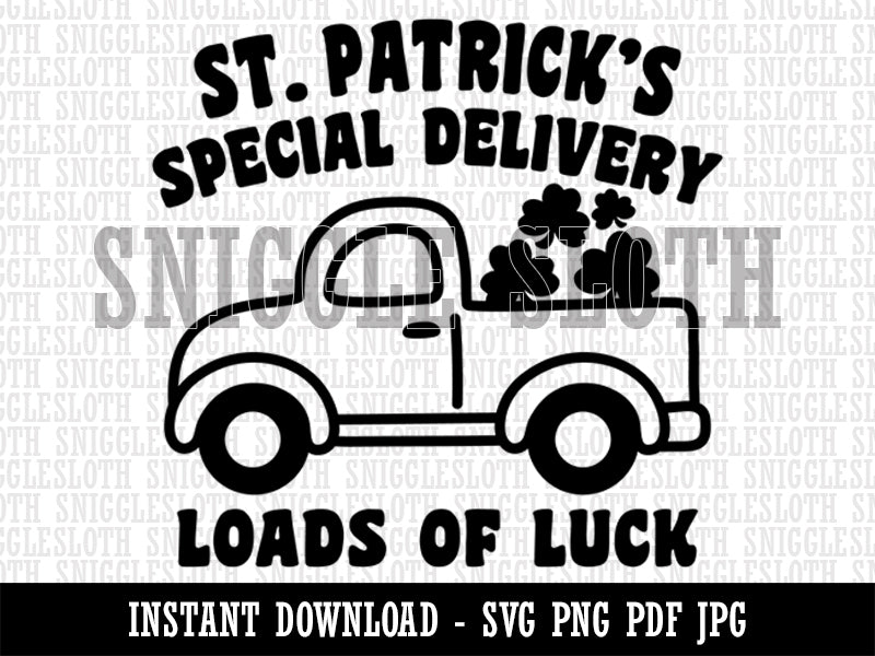 Special Delivery Truck St. Patrick's Day  Clipart Digital Download SVG PNG JPG PDF Cut Files