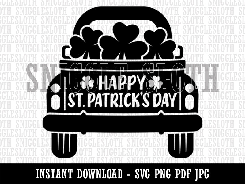 St. Patrick's Day Truck  Clipart Digital Download SVG PNG JPG PDF Cut Files