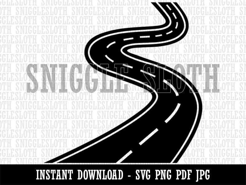 Winding Road  Clipart Digital Download SVG PNG JPG PDF Cut Files