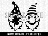 Pair of Saint Patrick's Day Gnomes  Clipart Digital Download SVG PNG JPG PDF Cut Files