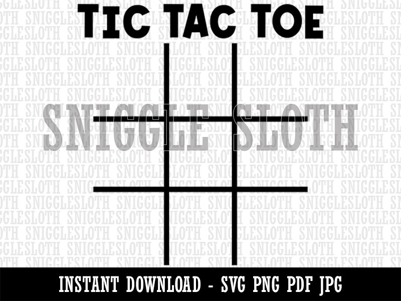 Tic Tac Toe Fill In Game  Clipart Digital Download SVG PNG JPG PDF Cut Files
