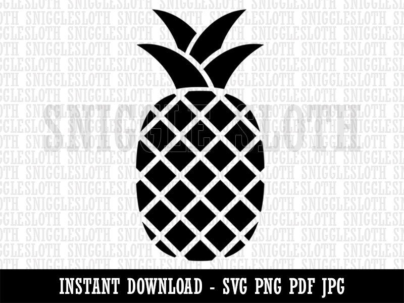 Pineapple Silhouette  Clipart Digital Download SVG PNG JPG PDF Cut Files