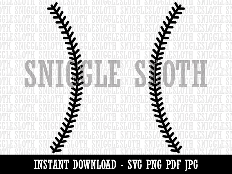 Baseball Stitches  Clipart Digital Download SVG PNG JPG PDF Cut Files