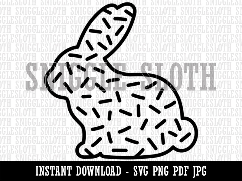 Bunny Side Profile Pattern Sprinkles Easter  Clipart Digital Download SVG PNG JPG PDF Cut Files