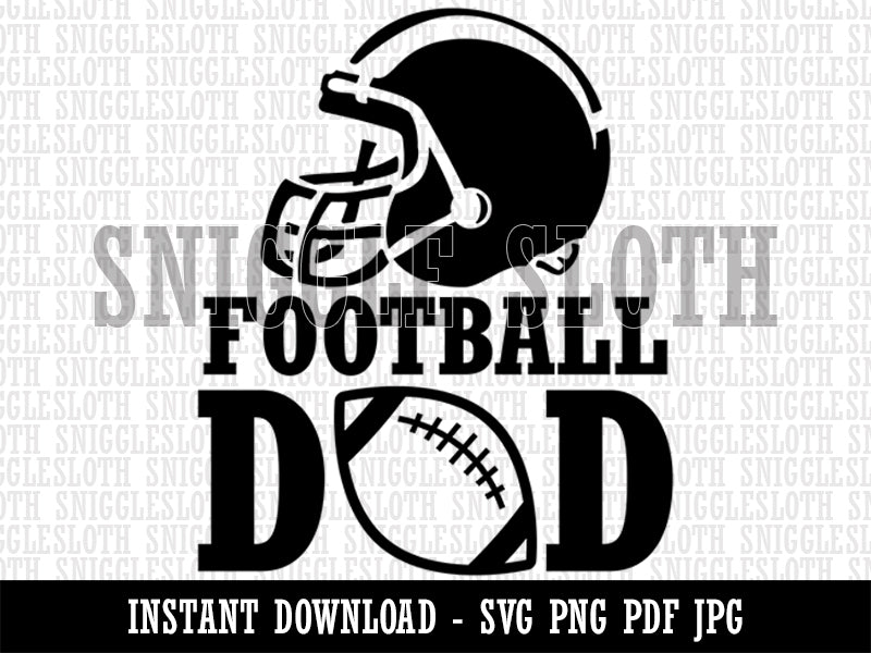 Football Dad Helmet  Clipart Digital Download SVG PNG JPG PDF Cut Files