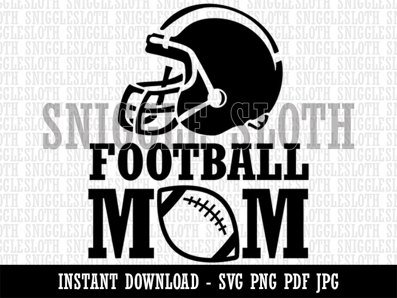 Football Mom Helmet  Clipart Digital Download SVG PNG JPG PDF Cut Files