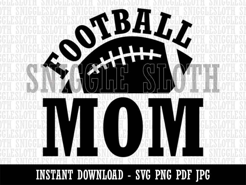 Football Mom  Clipart Digital Download SVG PNG JPG PDF Cut Files