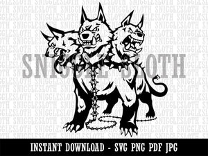 Cerberus Three Headed Hell Hound Dog Hades Greek Mythology  Clipart Digital Download SVG PNG JPG PDF Cut Files