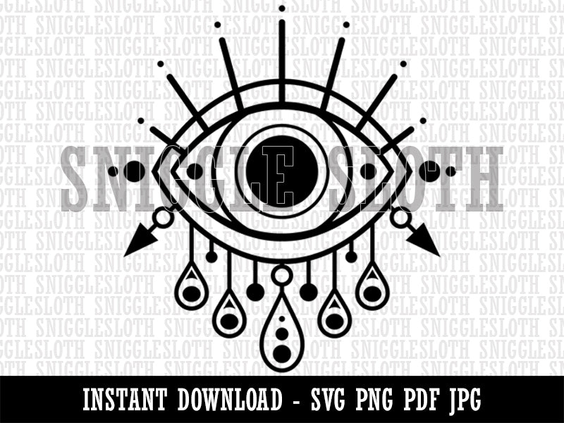 Nazar Evil Eye Ward Protection Symbol Charm Curse Magic  Clipart Digital Download SVG PNG JPG PDF Cut Files