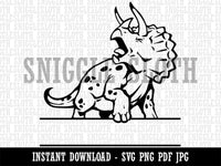 Triceratops Dinosaur Split Monogram Name  Clipart Digital Download SVG PNG JPG PDF Cut Files