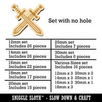 Crossed Swords Battle Icon Mini Wood Shape Charms Jewelry DIY Craft