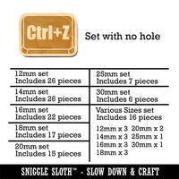 Ctrl Z Undo Button Mini Wood Shape Charms Jewelry DIY Craft