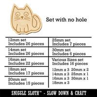 Wary Kitty Cat Mini Wood Shape Charms Jewelry DIY Craft