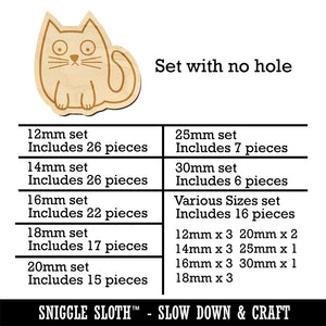 Wary Kitty Cat Mini Wood Shape Charms Jewelry DIY Craft