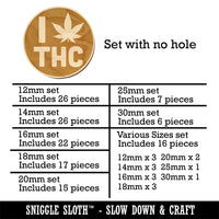 I Love THC Marijuana Circle Mini Wood Shape Charms Jewelry DIY Craft