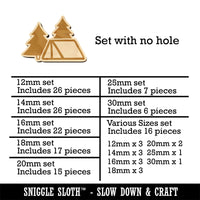 Camping Tent in the Woods Pine Trees Mini Wood Shape Charms Jewelry DIY Craft