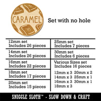 Caramel Text with Image Flavor Scent Mini Wood Shape Charms Jewelry DIY Craft