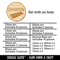 Cinnamon Text with Image Flavor Scent Mini Wood Shape Charms Jewelry DIY Craft