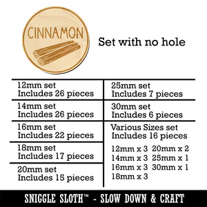 Cinnamon Text with Image Flavor Scent Mini Wood Shape Charms Jewelry DIY Craft