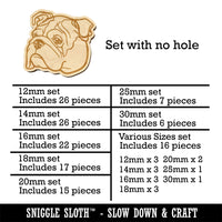 English Bulldog Head Mini Wood Shape Charms Jewelry DIY Craft