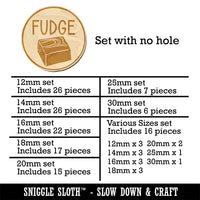 Fudge Text with Image Flavor Scent Mini Wood Shape Charms Jewelry DIY Craft