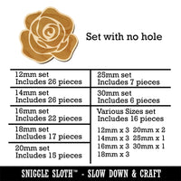 Rose Flower Solid Mini Wood Shape Charms Jewelry DIY Craft