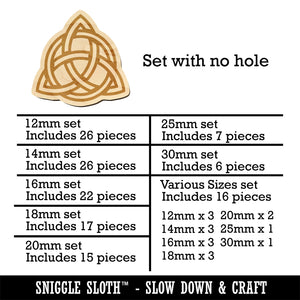 Celtic Triquetra Knot Outline Mini Wood Shape Charms Jewelry DIY Craft