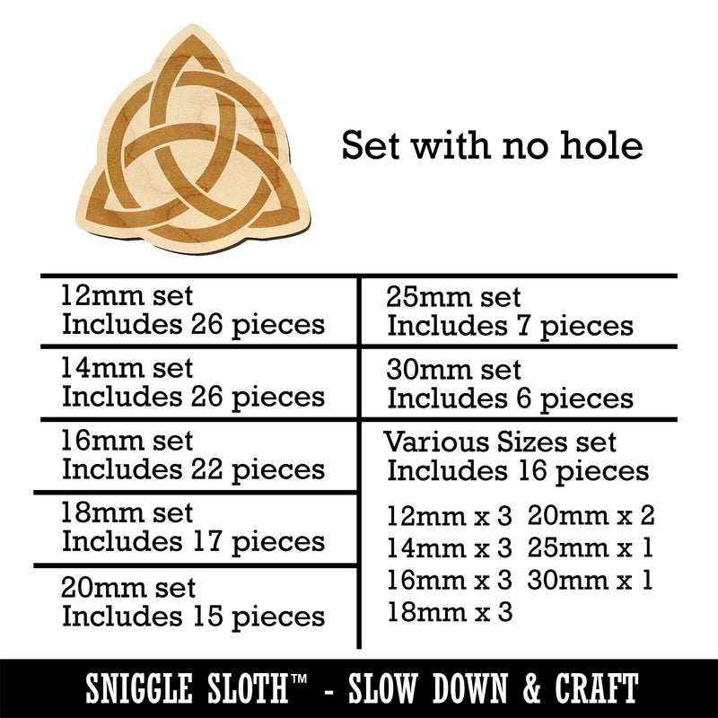 Celtic Triquetra Knot Silhouette Mini Wood Shape Charms Jewelry DIY Craft