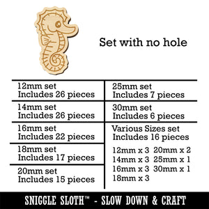 Kawaii Seahorse Mini Wood Shape Charms Jewelry DIY Craft