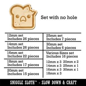 Cute and Kawaii Shocked Toast Bread with Bite Mini Wood Shape Charms Jewelry DIY Craft