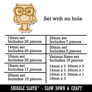 Owl Smart with Glasses Mini Wood Shape Charms Jewelry DIY Craft