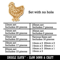 Barred Plymouth Rock Chicken Mini Wood Shape Charms Jewelry DIY Craft