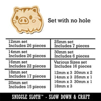 Fun Chibi Wild Boar Pig Swine Mini Wood Shape Charms Jewelry DIY Craft