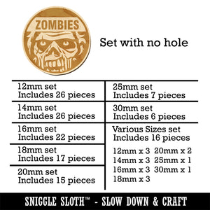 Zombies Scary Undead Face Mini Wood Shape Charms Jewelry DIY Craft