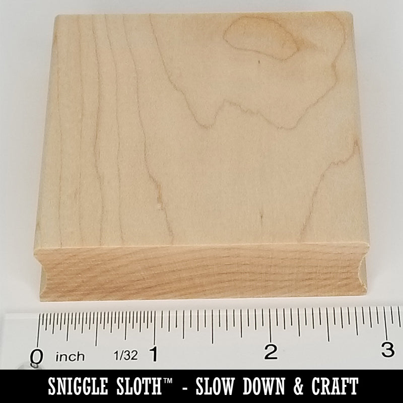 2.9" x 2.9" Square Maple Wood Handle Mount for Rubber Stamp