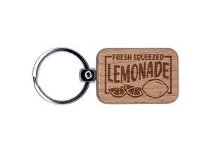 Fresh Squeezed Lemonade Engraved Wood Rectangle Keychain Tag Charm