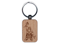 RPG Class Barbarian Dwarf Berserker Engraved Wood Rectangle Keychain Tag Charm