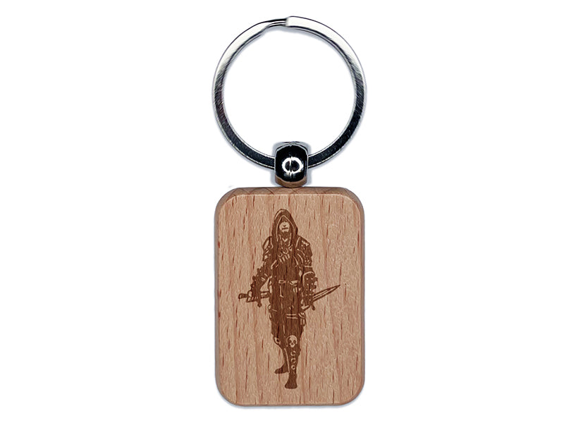 RPG Class Thief Rogue Assassin Scoundrel Engraved Wood Rectangle Keychain Tag Charm