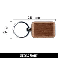 Camera Video Frame Engraved Wood Rectangle Keychain Tag Charm