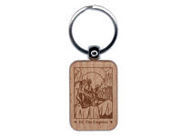 Tarot The Empress Card Major Arcana Engraved Wood Rectangle Keychain Tag Charm