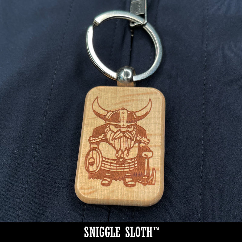 Tarot Strength Card Major Arcana Engraved Wood Rectangle Keychain Tag Charm