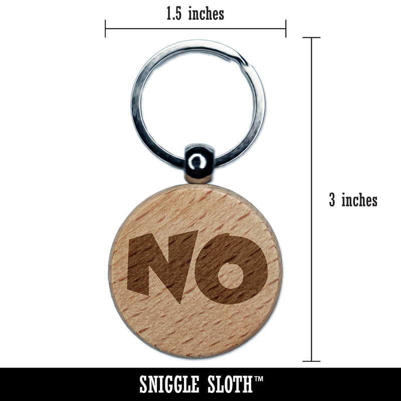 No Text Engraved Wood Round Keychain Tag Charm