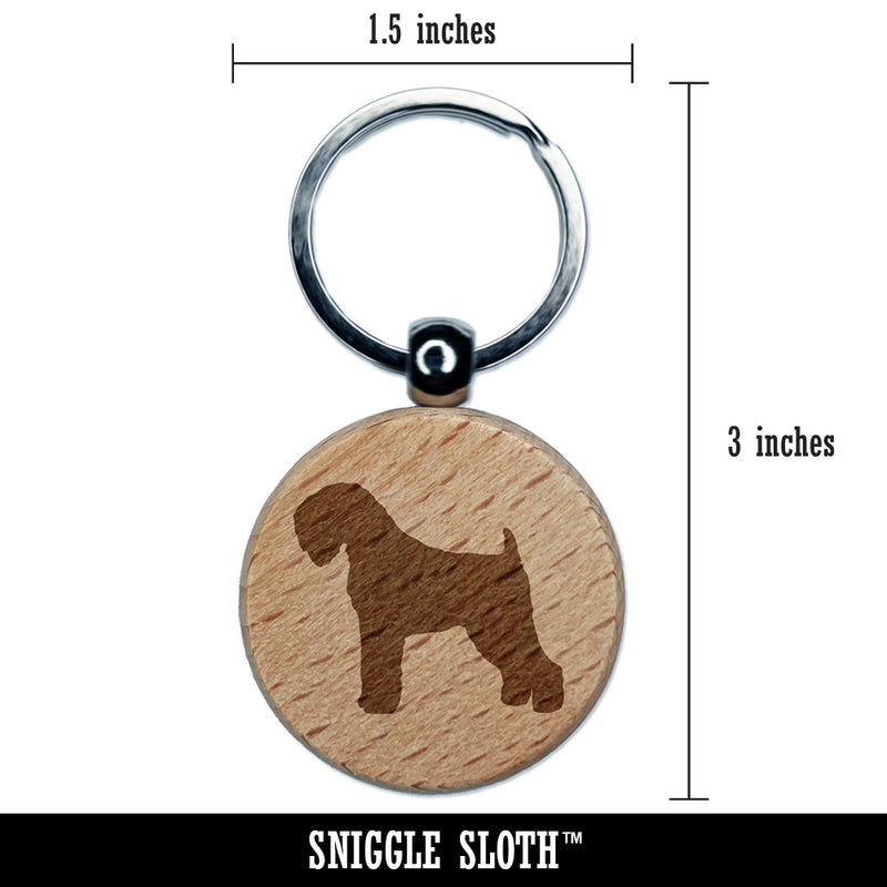 Black Russian Terrier Chornyi Dog Solid Engraved Wood Round Keychain Tag Charm