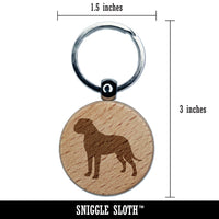 Bullmastiff Dog Solid Engraved Wood Round Keychain Tag Charm