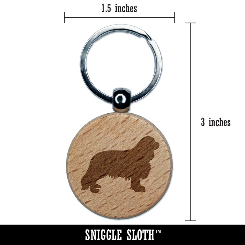 Cavalier King Charles Spaniel Dog Solid Engraved Wood Round Keychain Tag Charm
