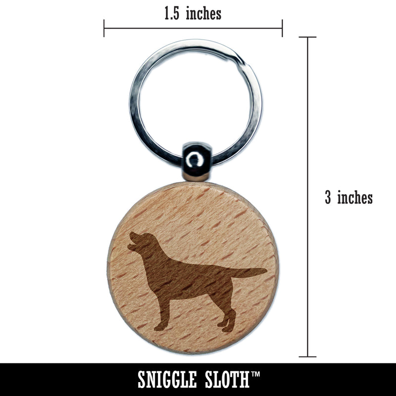 Labrador Retriever Dog Solid Engraved Wood Round Keychain Tag Charm