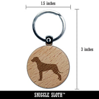 Rhodesian Ridgeback Dog Solid Engraved Wood Round Keychain Tag Charm