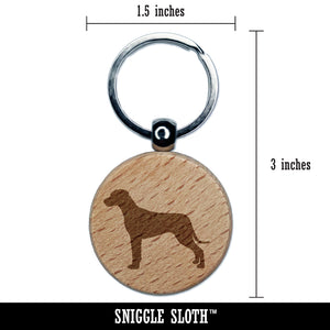 Rhodesian Ridgeback Dog Solid Engraved Wood Round Keychain Tag Charm